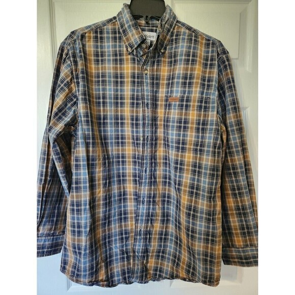 Carhartt Other - carhartt mens button down shirt sz m euc relaxed fit blue/tan plaid design